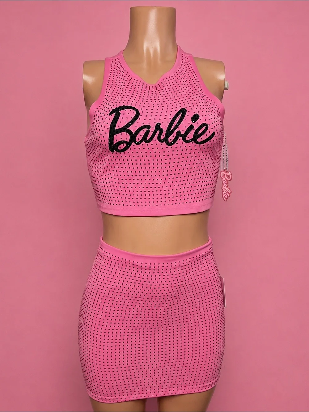 Forever 21 Barbie Pink skirt set nwt